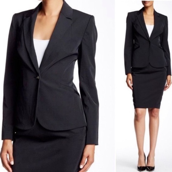 TED BAKER Techno Stretch Blazer Suit Jacket black size 0 - Picture 1 of 6